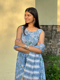 Powder blue block printed set
