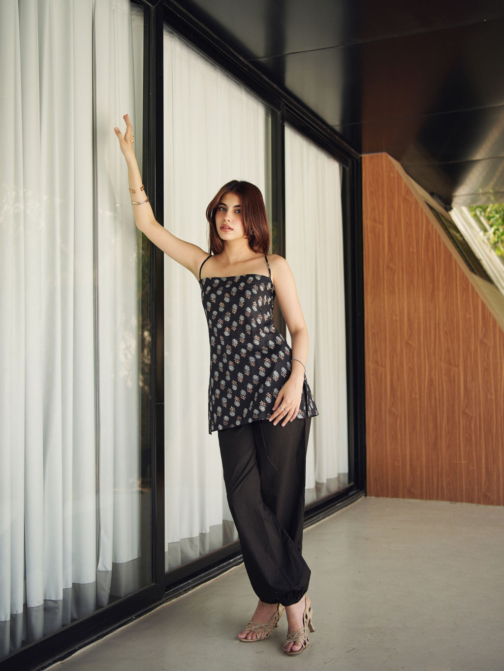 Urvi Black Cotton Two Piece Set