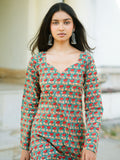 Fida Green Handblock Cotton Kurta Pant Set