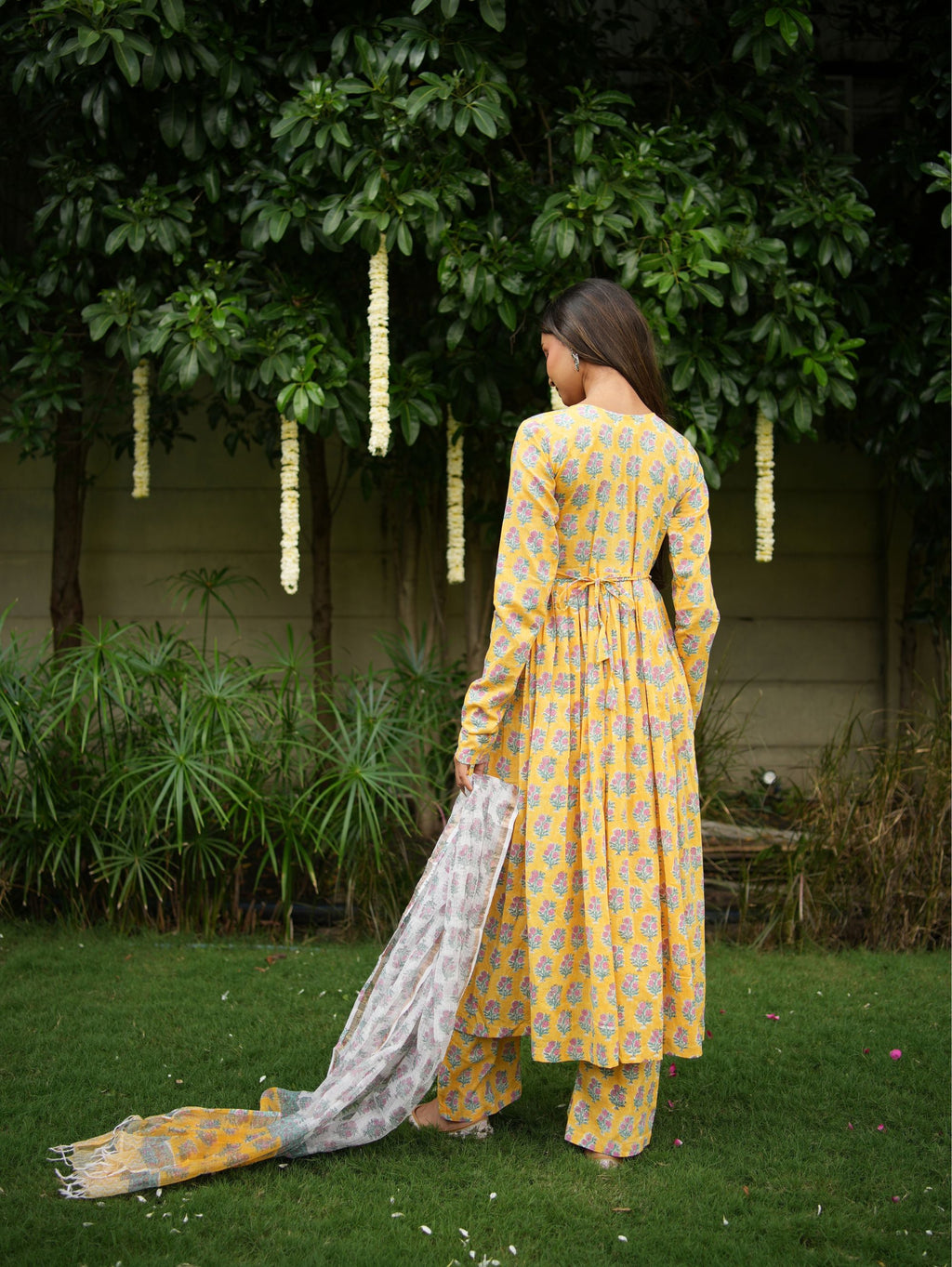 Akruti Yellow Alia Cut Anarkali Set