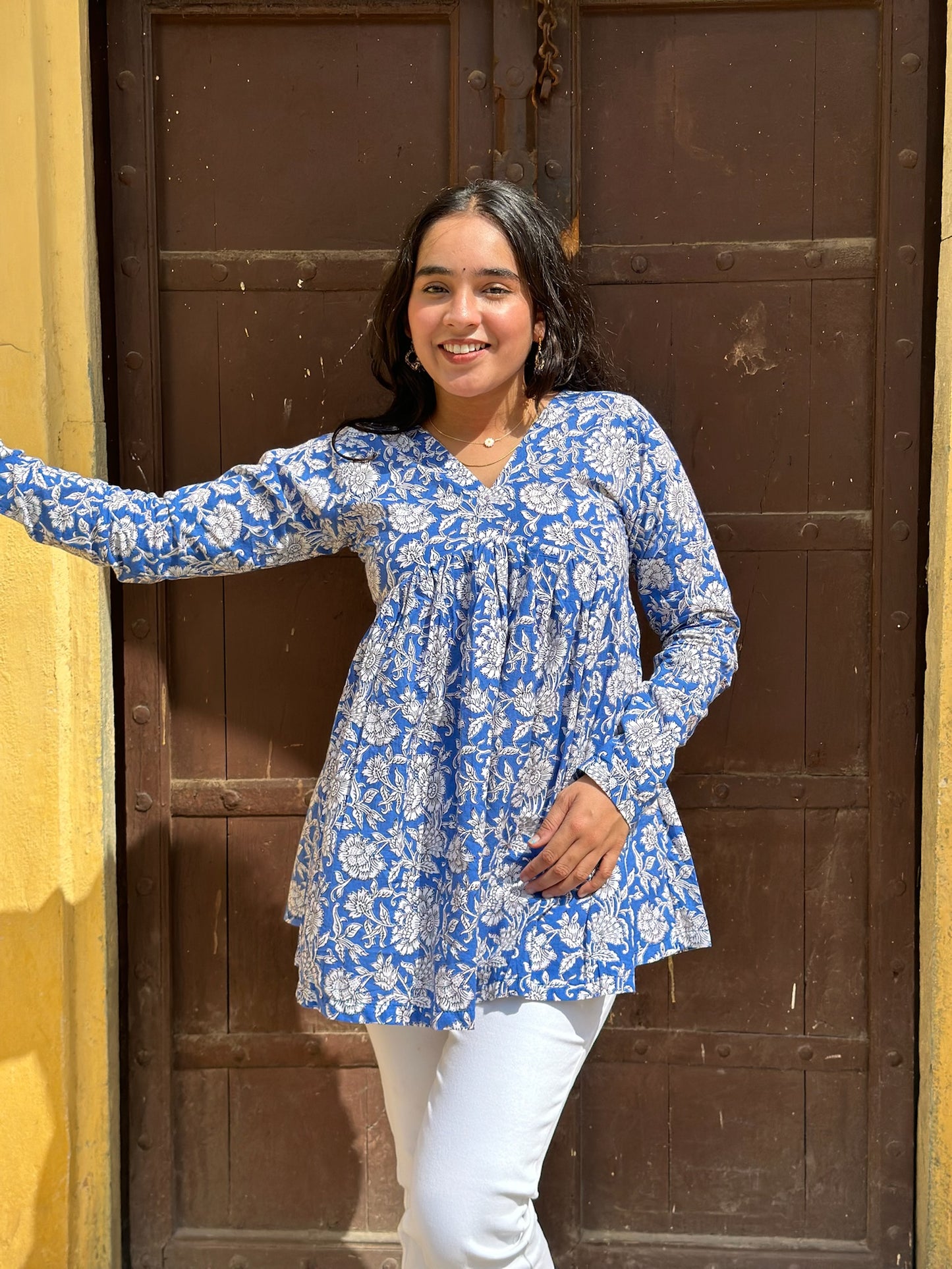 Blue Ambar short kurta