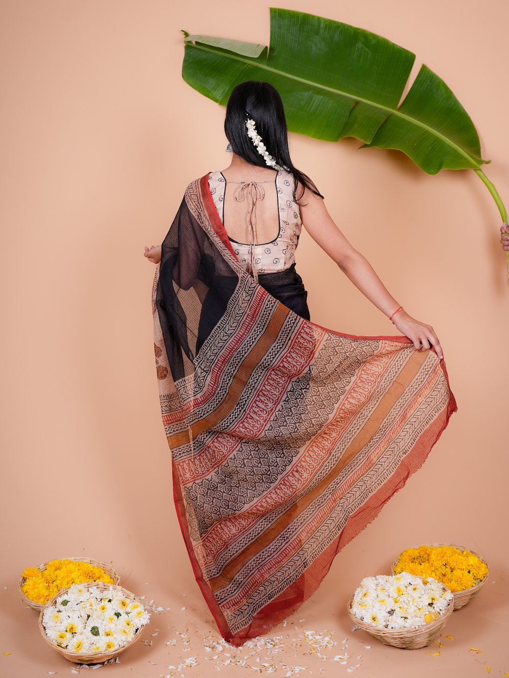Ratri Kota Doriya Handblock Saree