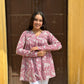 Peach paisley kurta