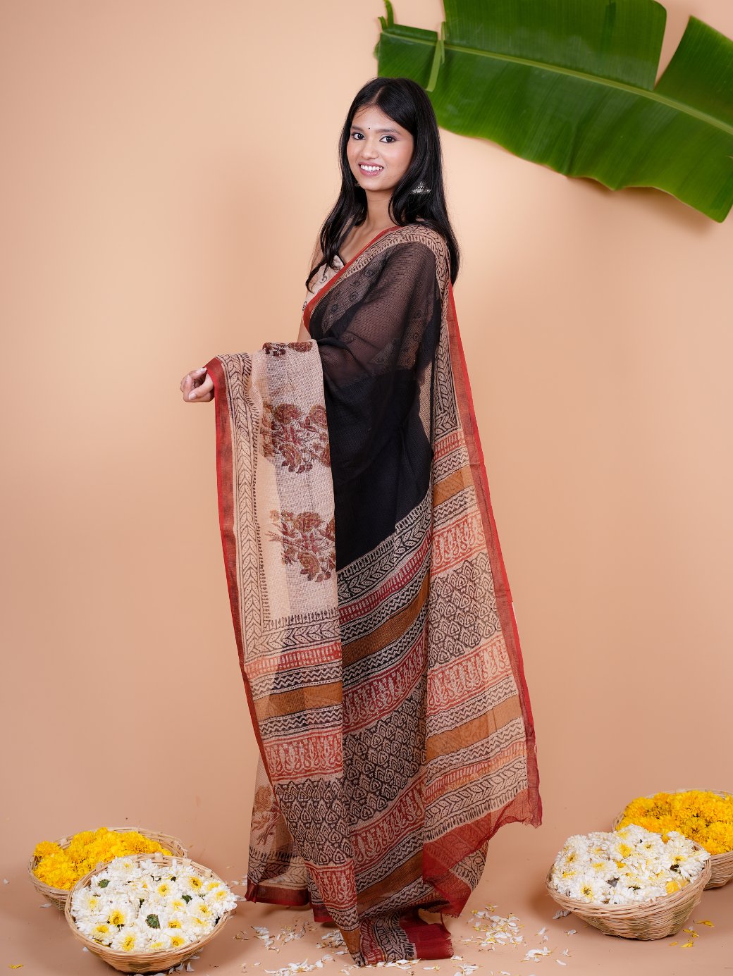 Ratri Kota Doriya Handblock Saree