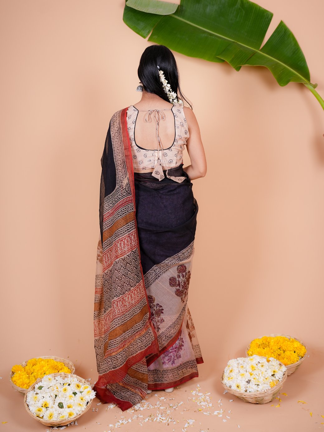 Ratri Kota Doriya Handblock Saree