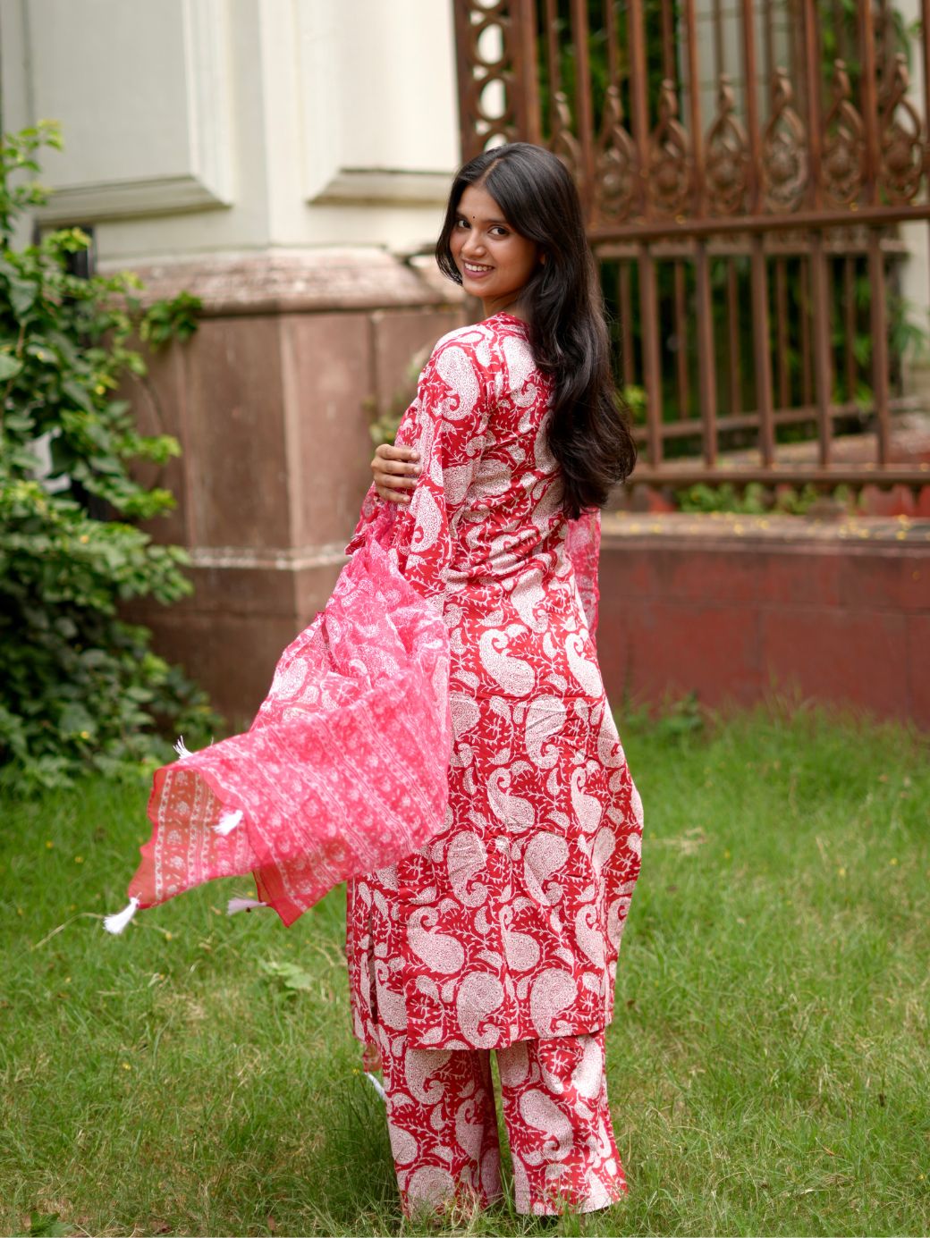 Red Harmony Kurta Set