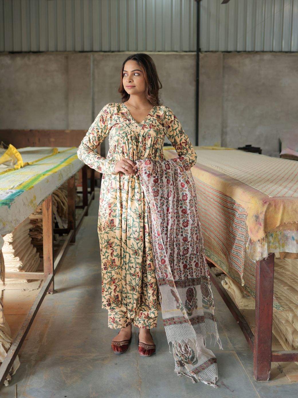 Phoolwari Anarkali – 3 Piece Set