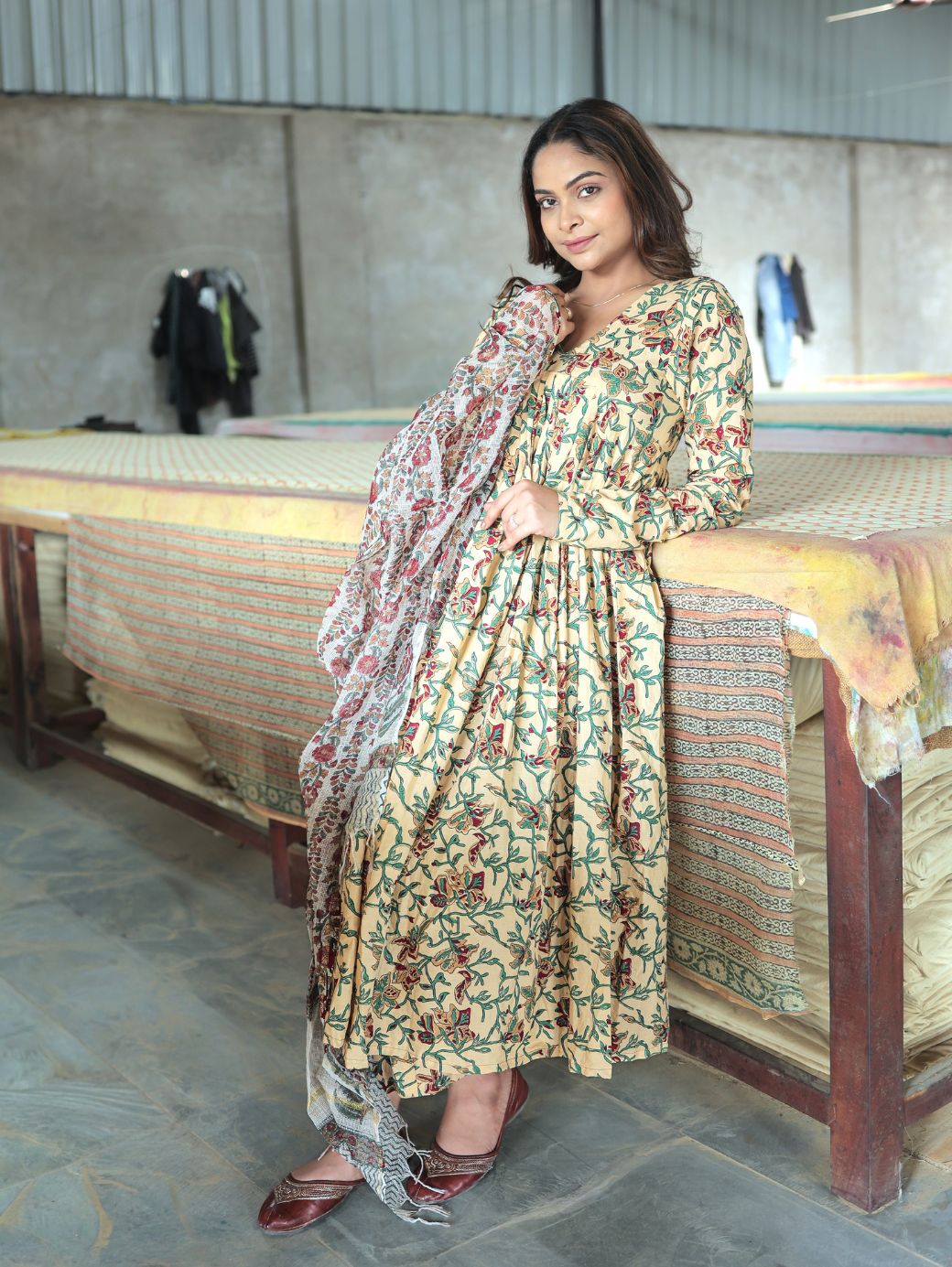 Phoolwari Anarkali – 3 Piece Set