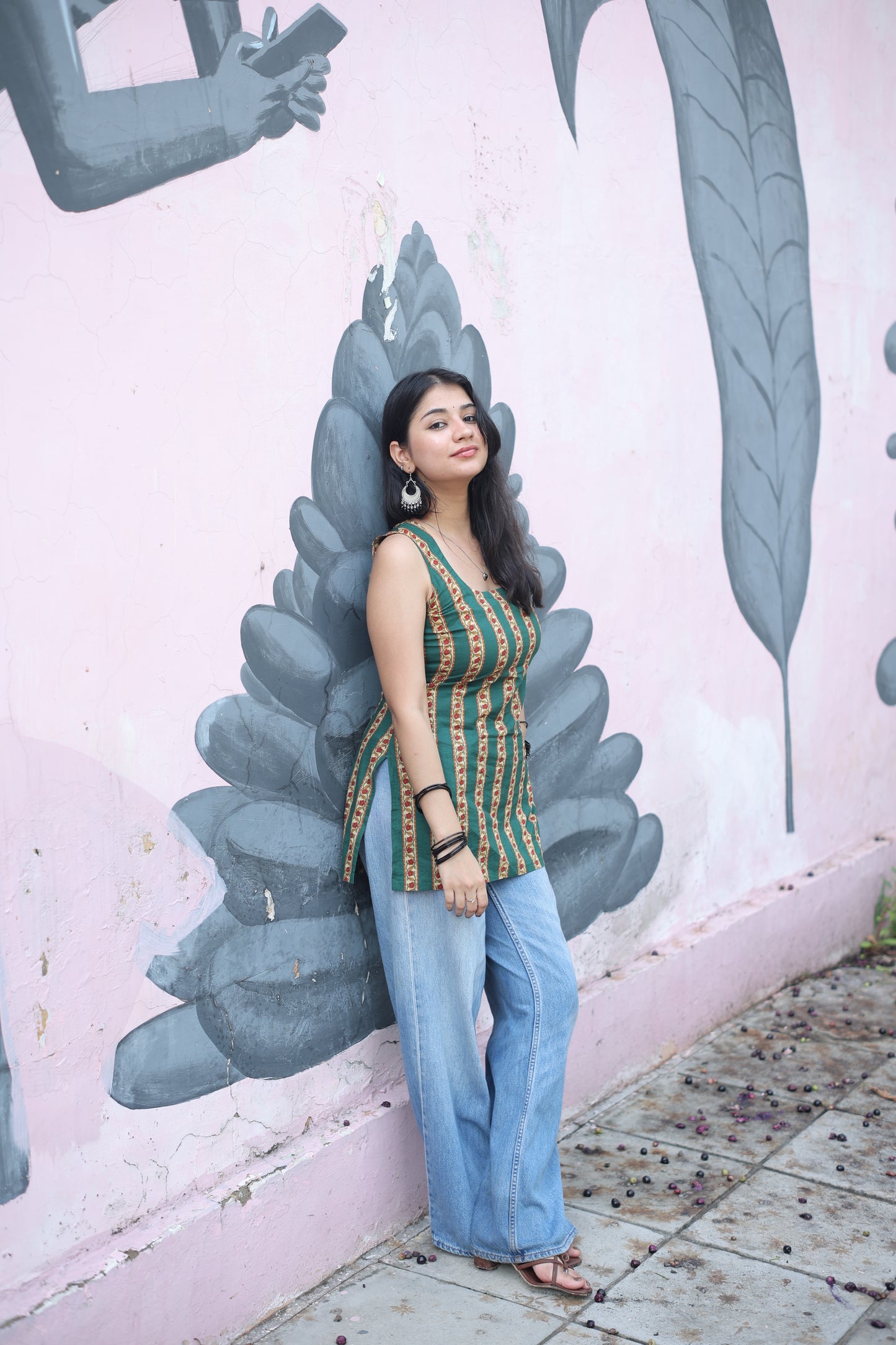 Green gulabo short kurti