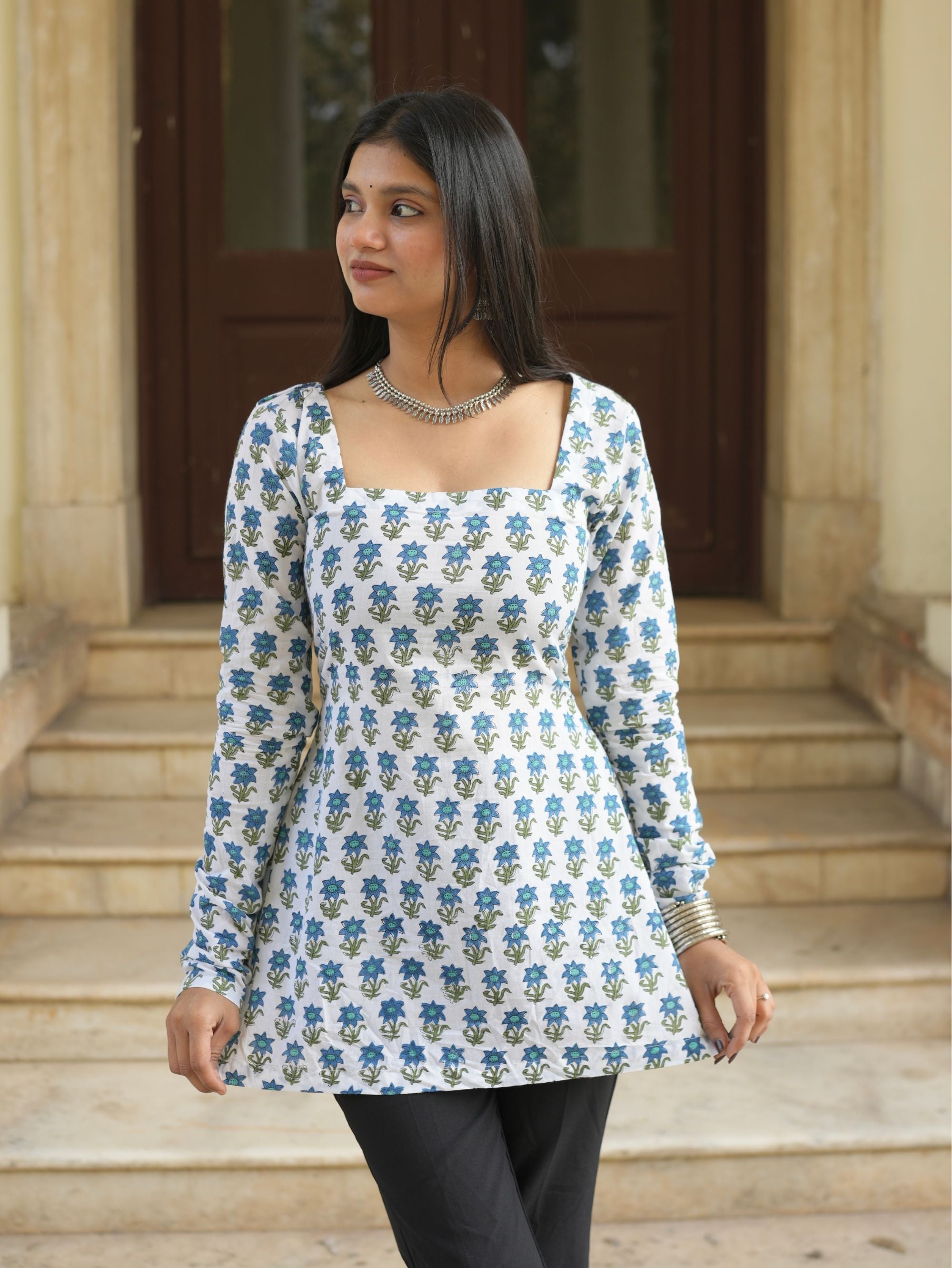 Neel Kamal Square Neck Short Kurti