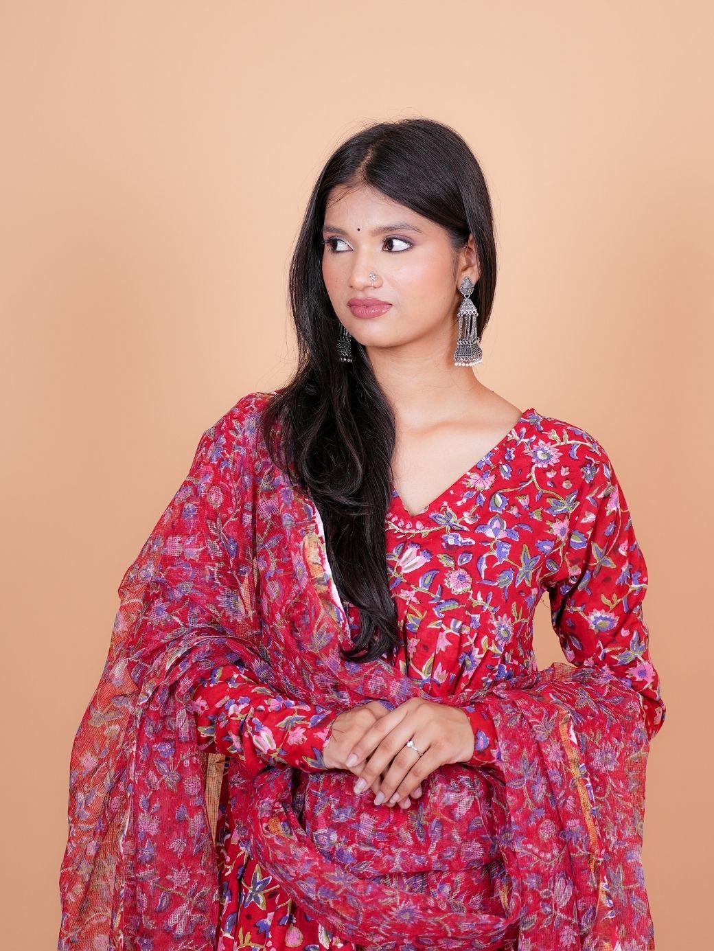 Cotton Riwaz Three Piece Anarkali Set