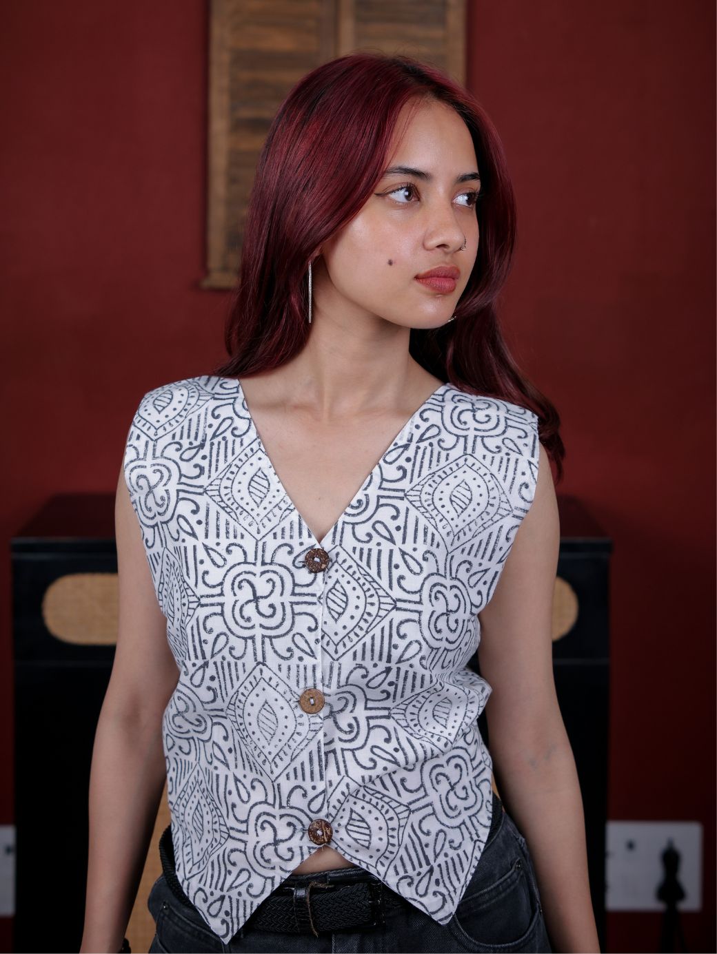 Kalakari Handblock Vest Top