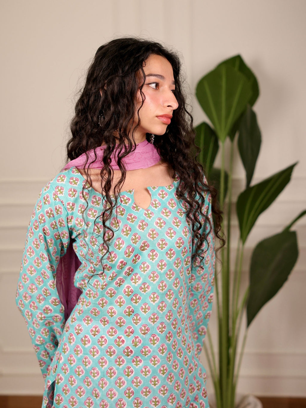 Shabnam Cotton Sharara Set with Chiffon Dupatta