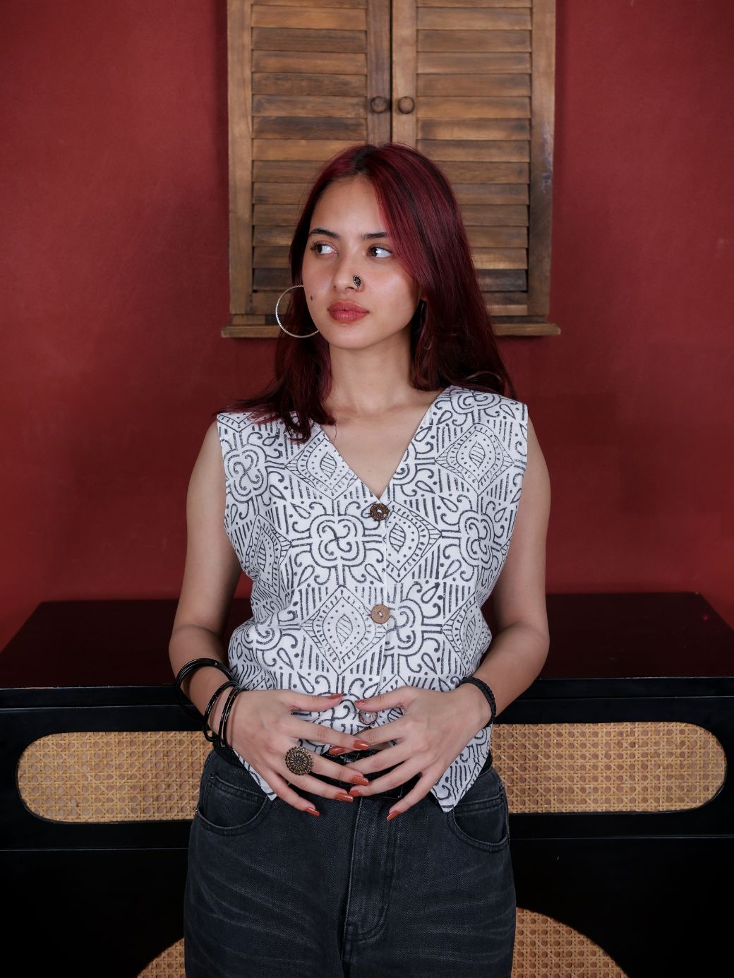 Kalakari Handblock Vest Top