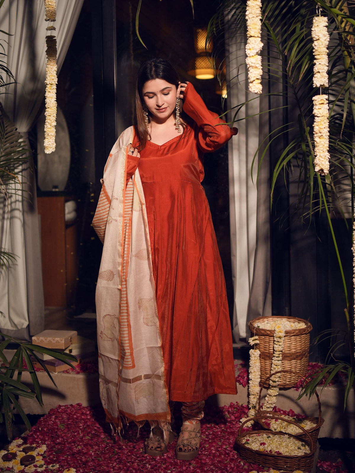Dastoor Heritage Inspired Three Piece Anarkali Set