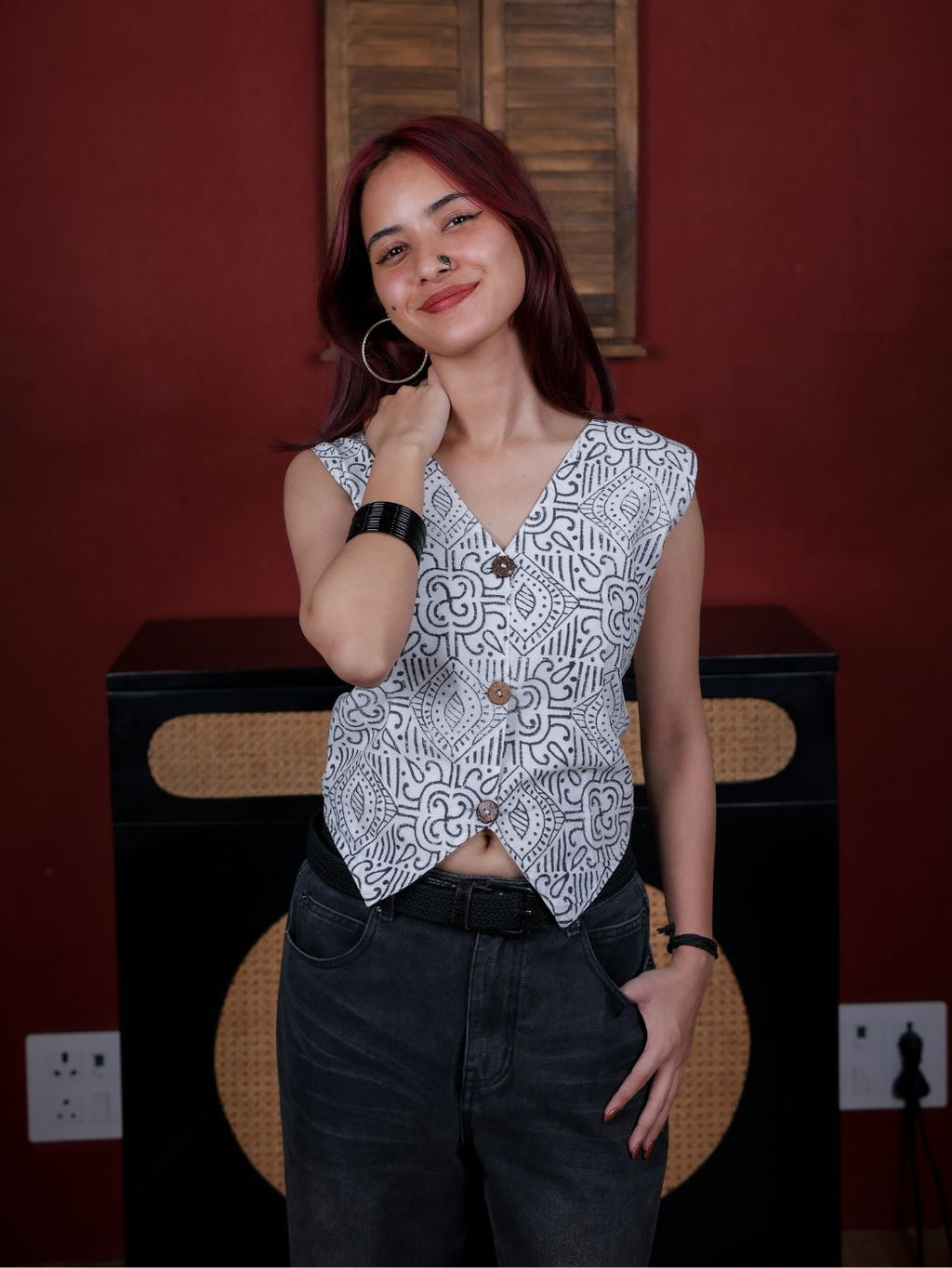 Kalakari Handblock Vest Top