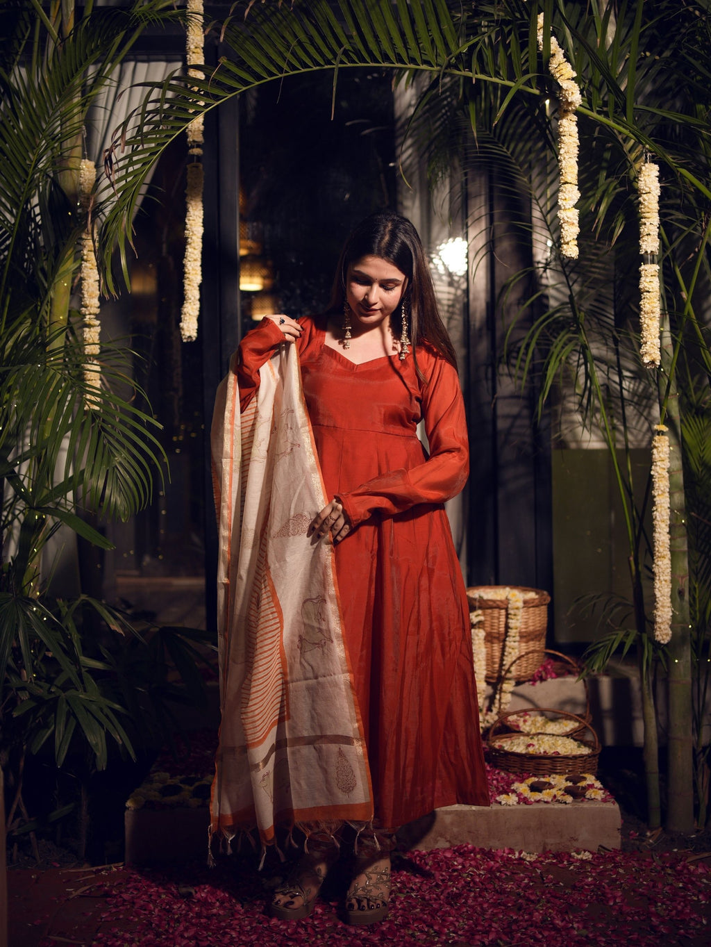 Dastoor Heritage Inspired Three Piece Anarkali Set