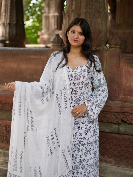 Madhavi Hand Print Kurta Set
