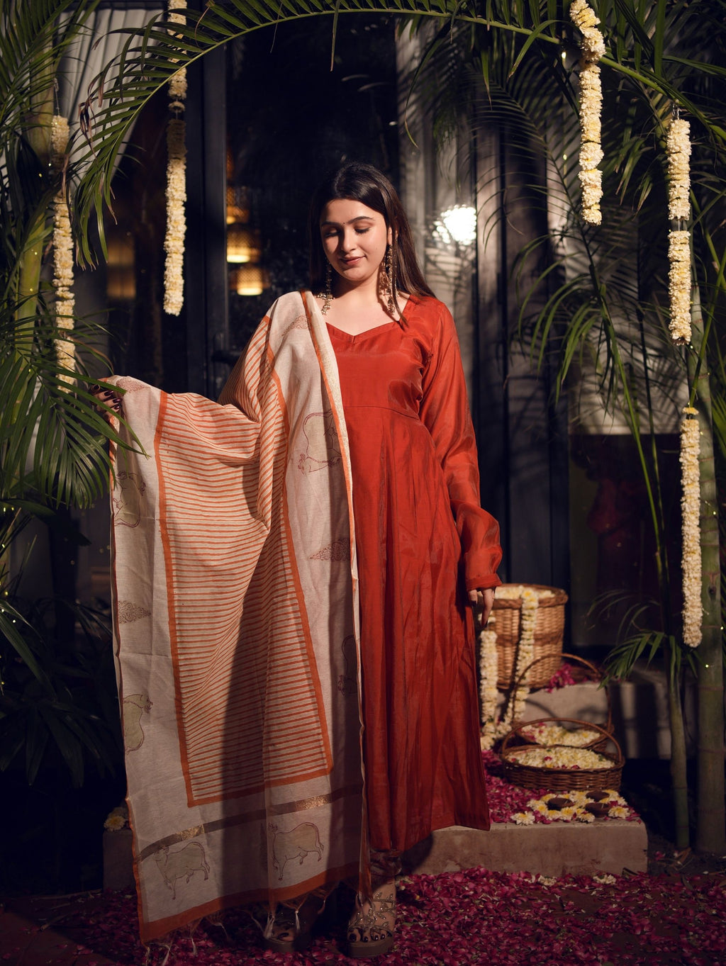 Dastoor Heritage Inspired Three Piece Anarkali Set