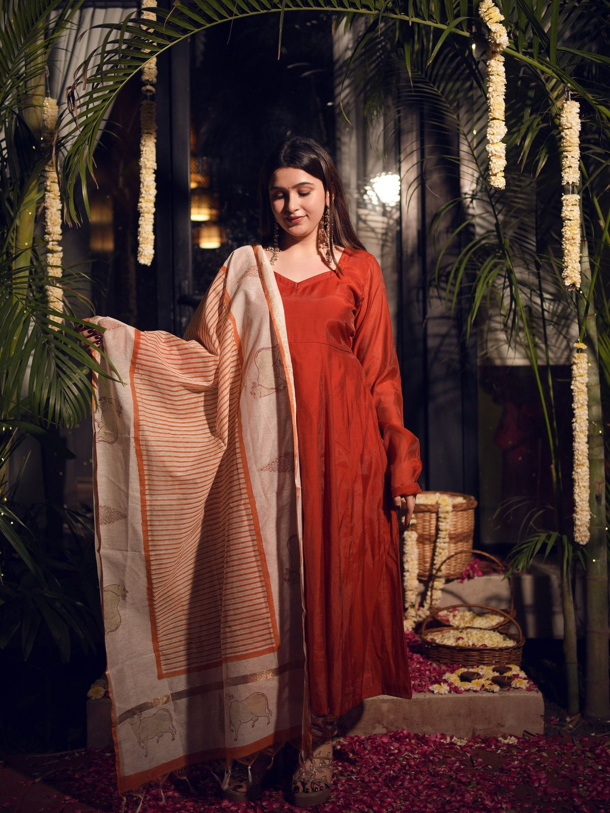 Dastoor Heritage Inspired Three Piece Anarkali Set