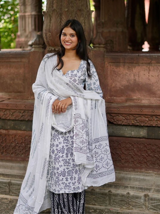 Madhavi Hand Print Kurta Set