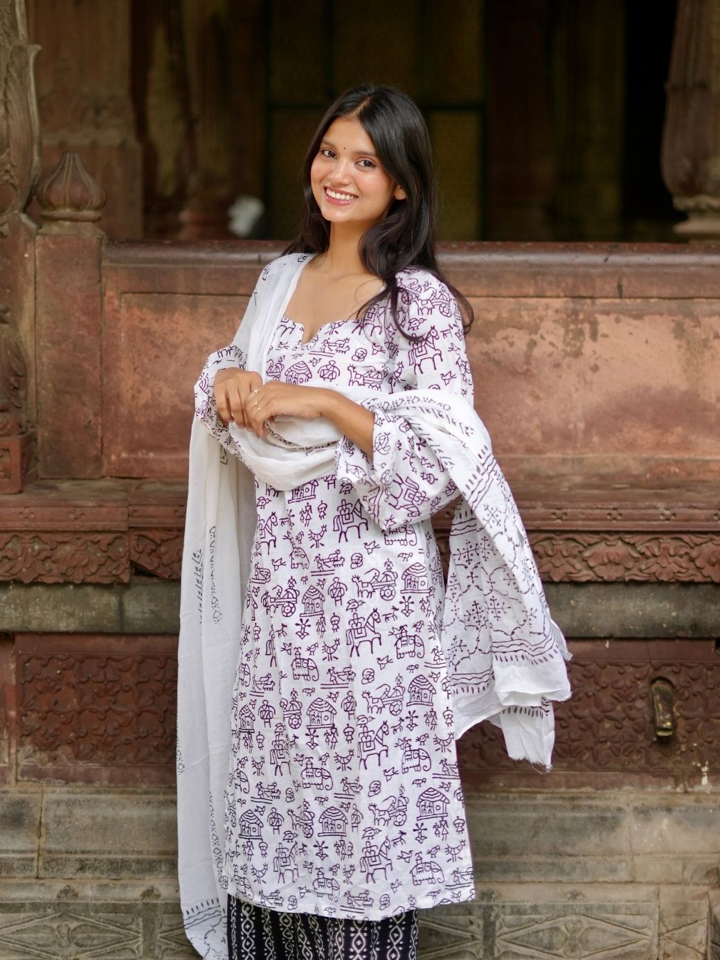 Madhavi Hand Print Kurta Set