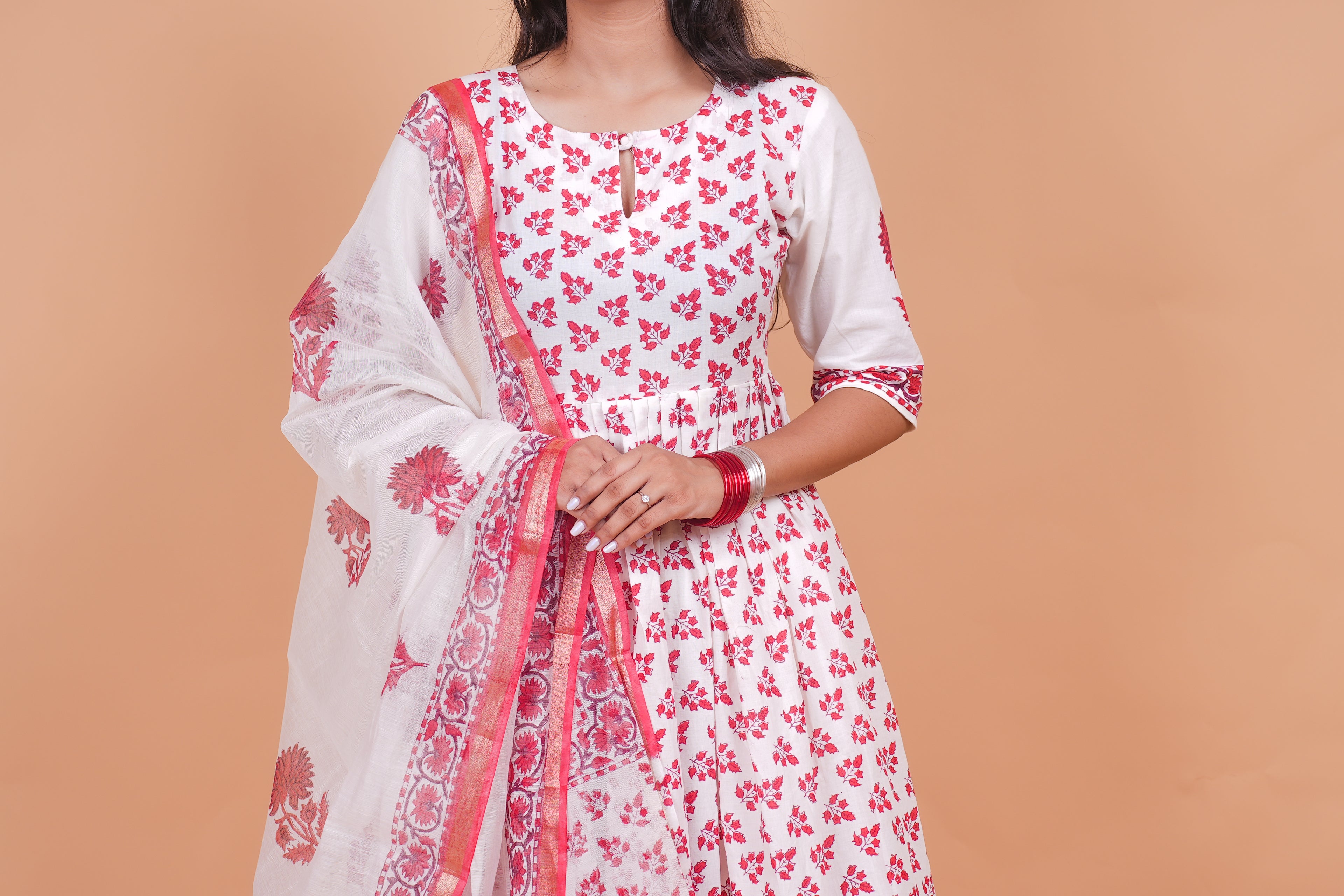 Pankhuri three piece chanderi set