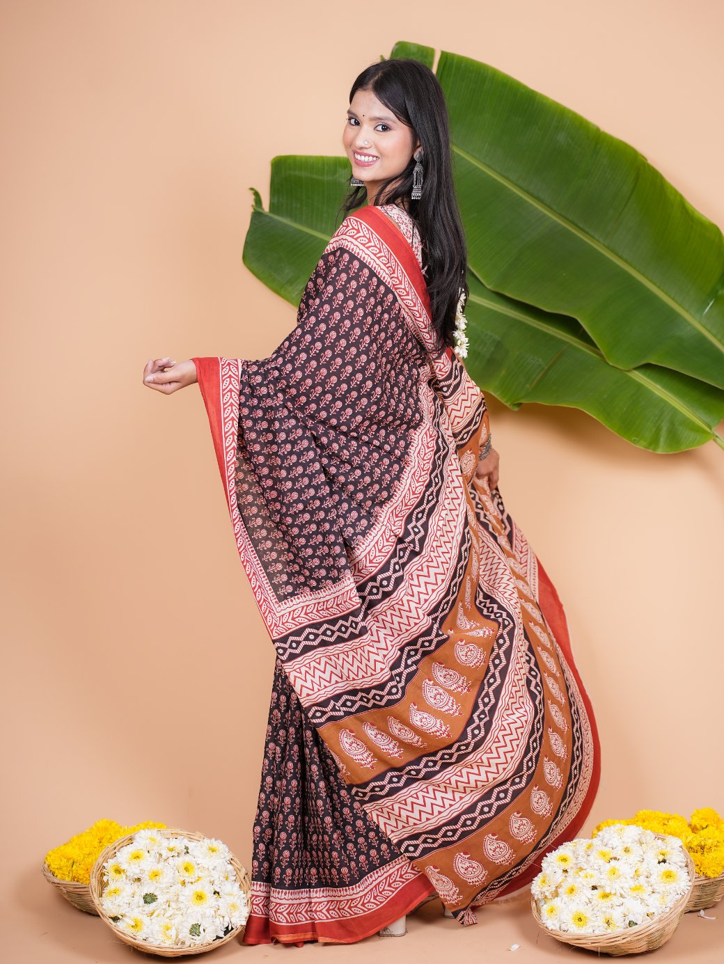 Mridula Handblock Cotton Saree