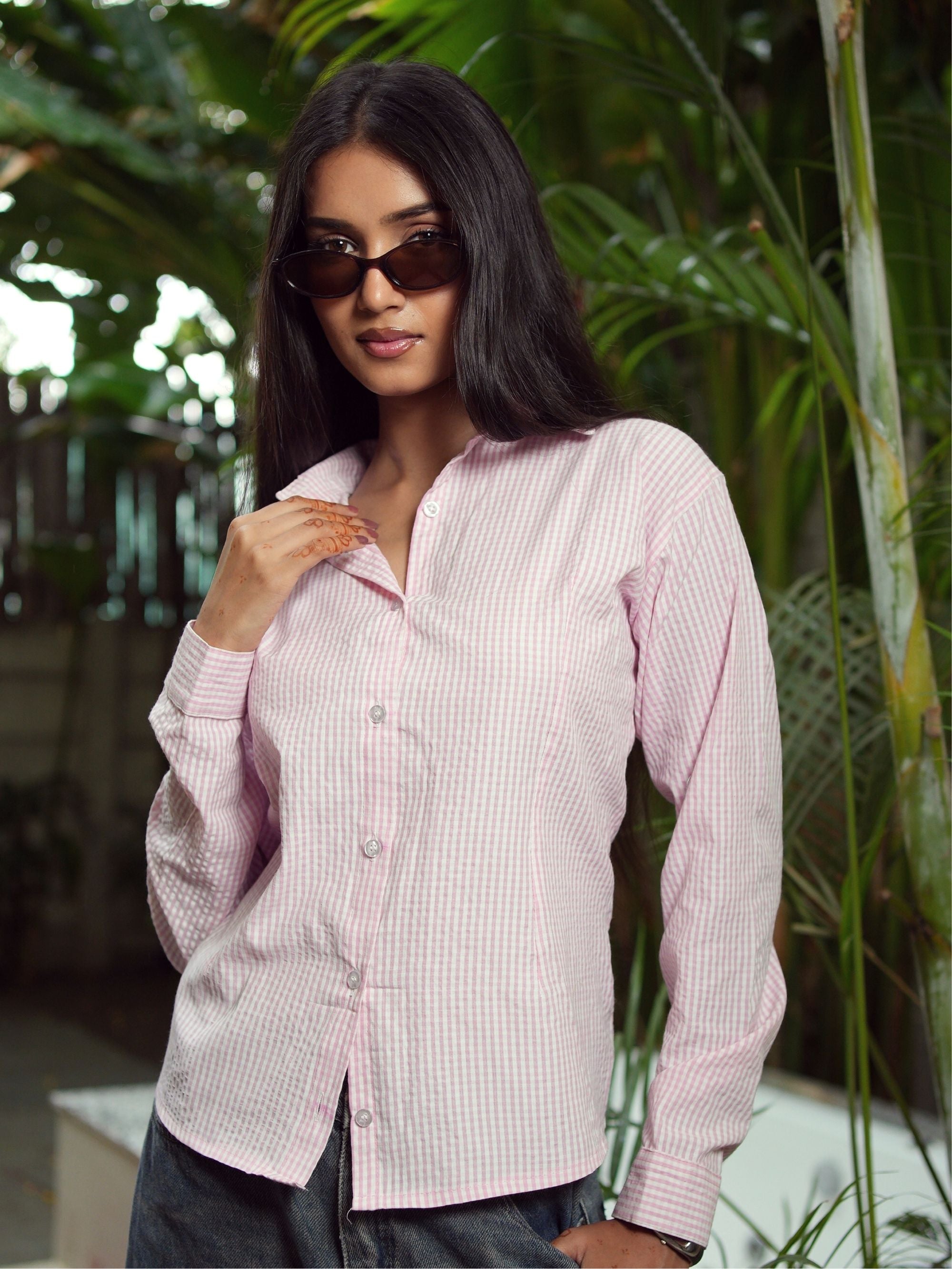 Veronika Corset Back Cotton Shirt for Women