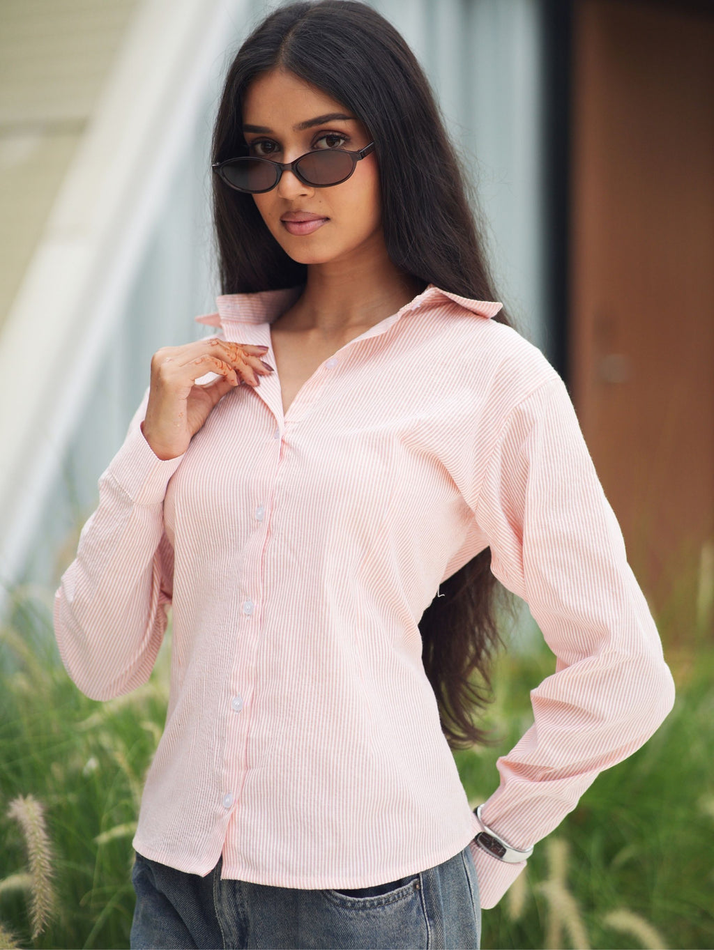 Veronika Corset Back Cotton Shirt for Women