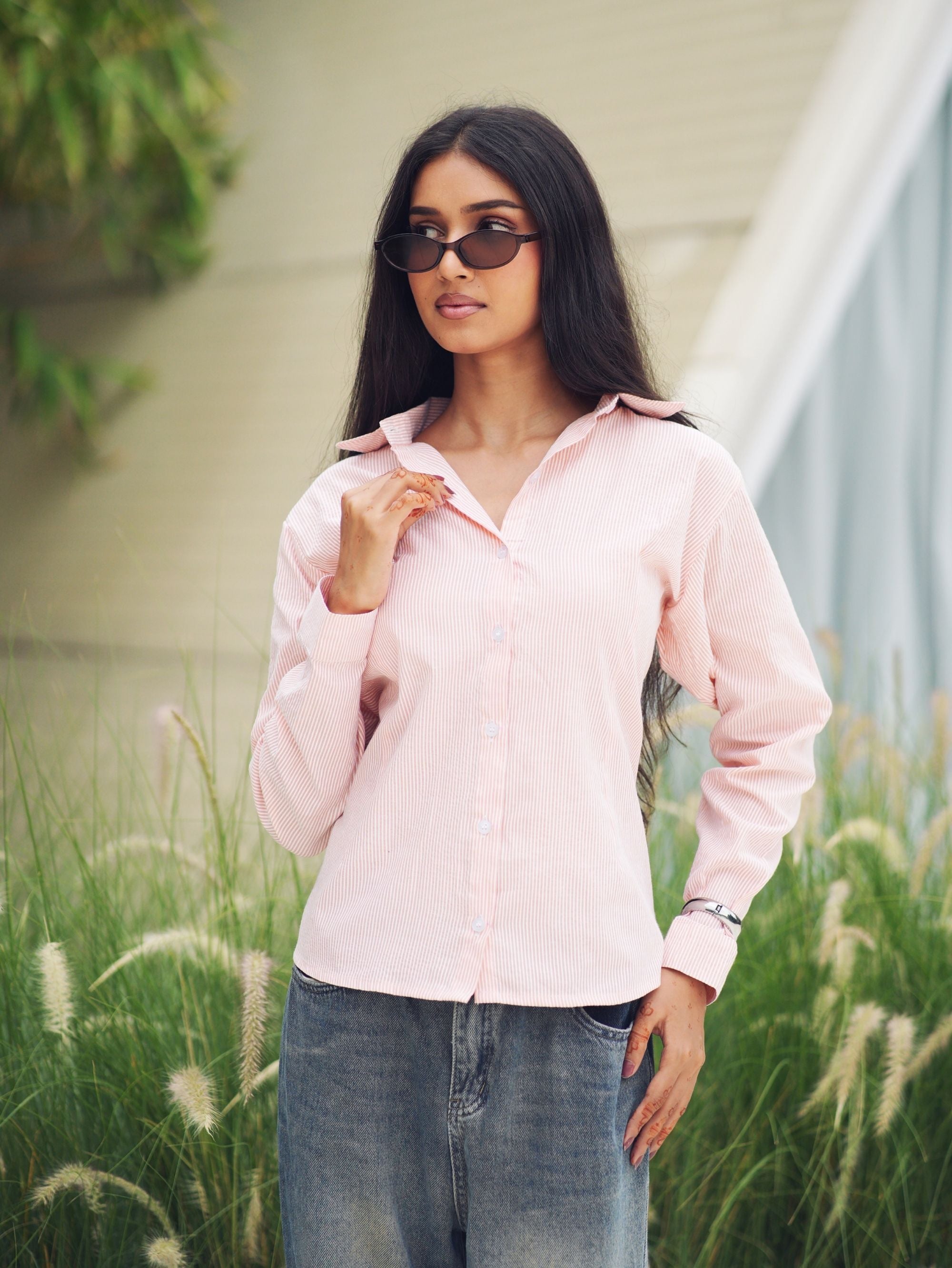 Veronika Corset Back Cotton Shirt for Women