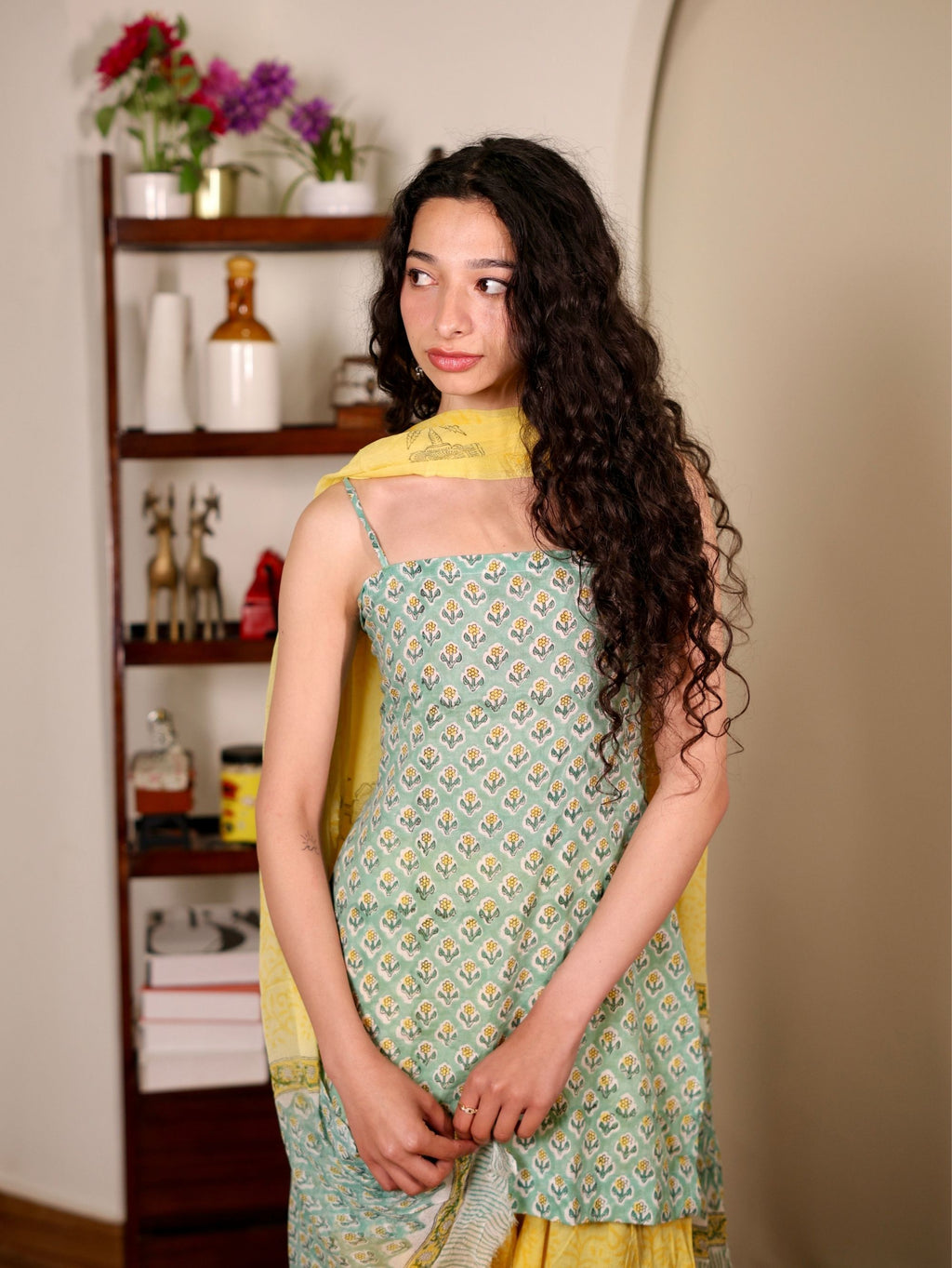 Shakira Cotton Suit Set with Farshi Salwar & Cotton Dupatta