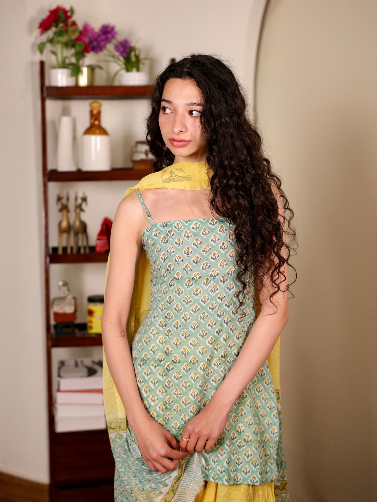 Shakira Cotton Suit Set with Farshi Salwar & Cotton Dupatta