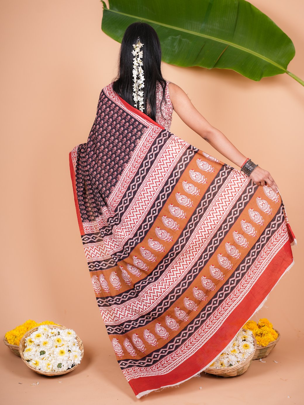 Mridula Handblock Cotton Saree