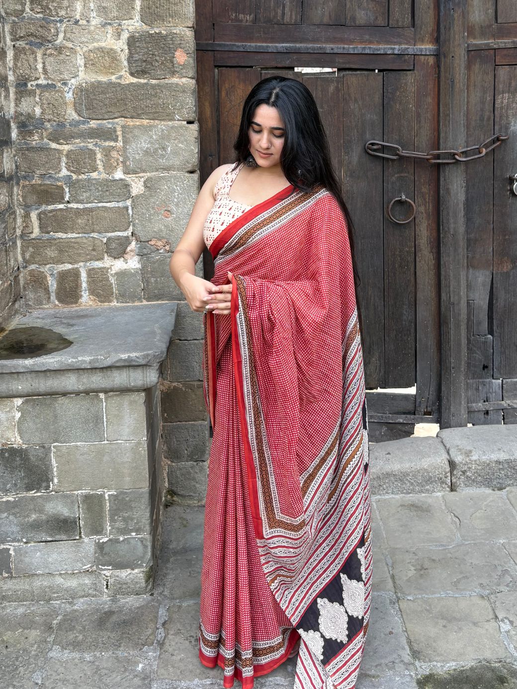 Ruby Charm Cotton Saree