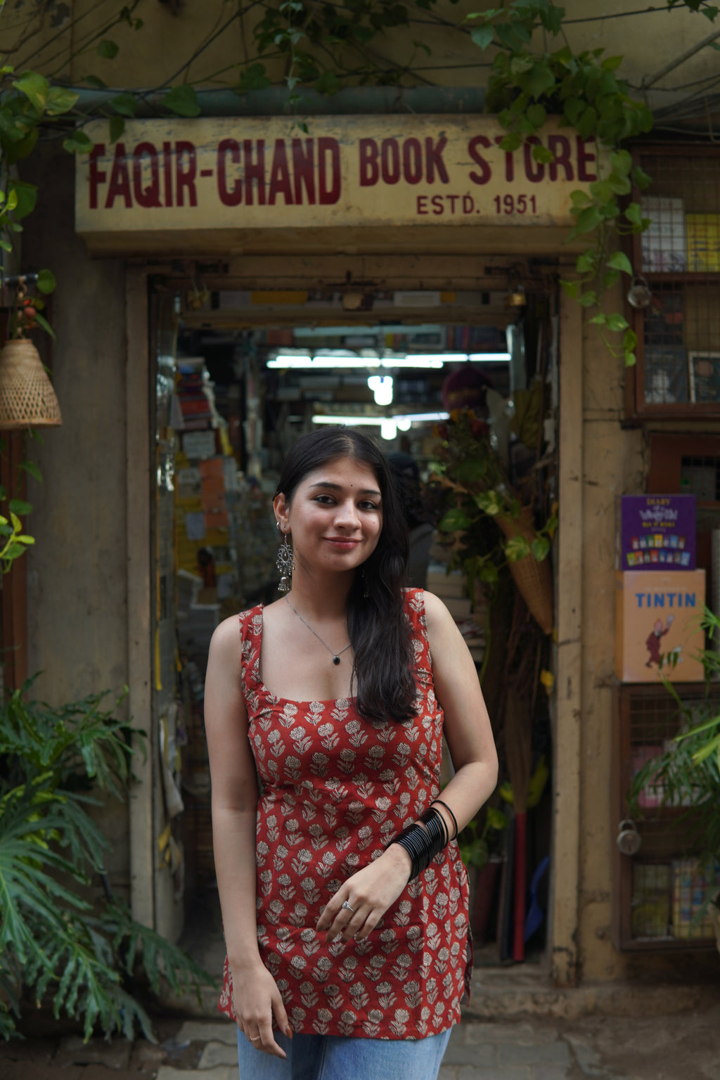 Gerua bagru handblock kurti