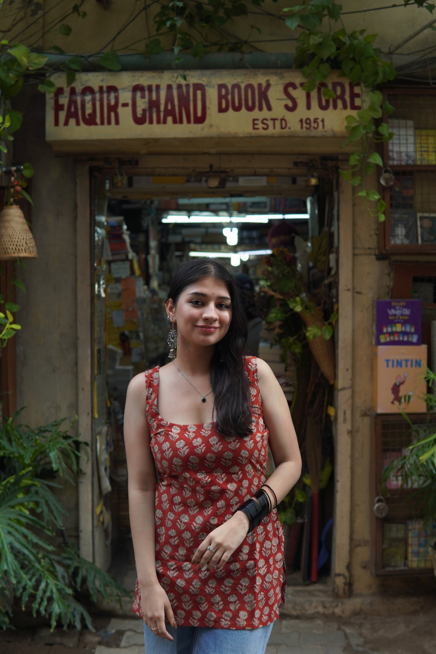 Gerua bagru handblock kurti