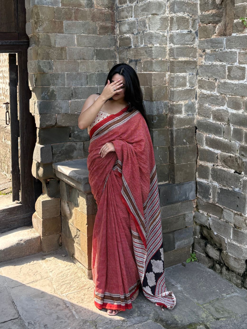 Ruby Charm Cotton Saree