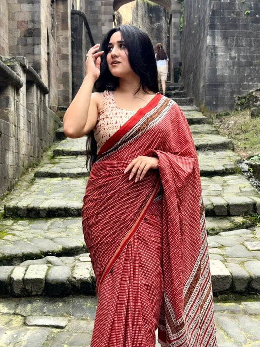 Ruby Charm Cotton Saree