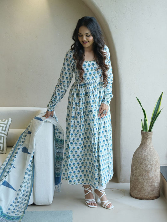 Ambar Tilak Set with Chanderi Dupatta