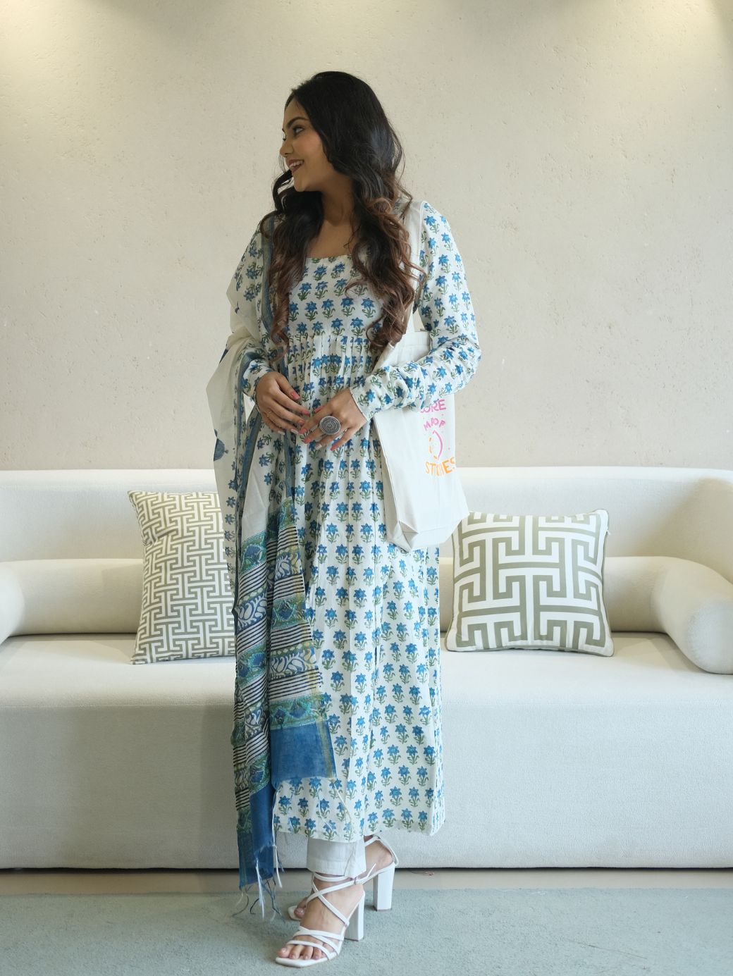 Ambar Tilak Set with Chanderi Dupatta