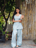Geet Pastel Handblock Cotton Farshi Set for Women