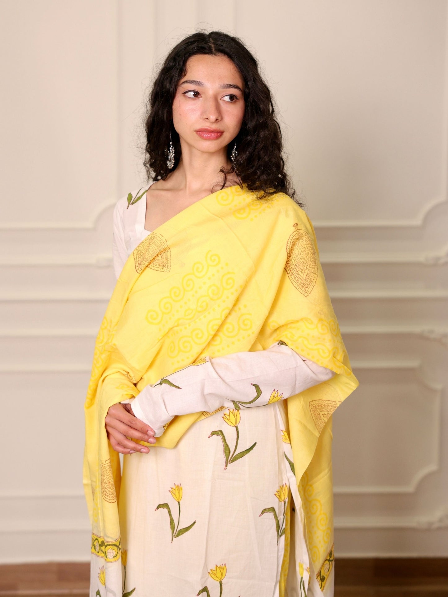 Rabi Cotton Straight Suit Set with Palazzo Pants & Dupatta