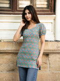 Mahi Sky Blue Handblock Cotton Kurta