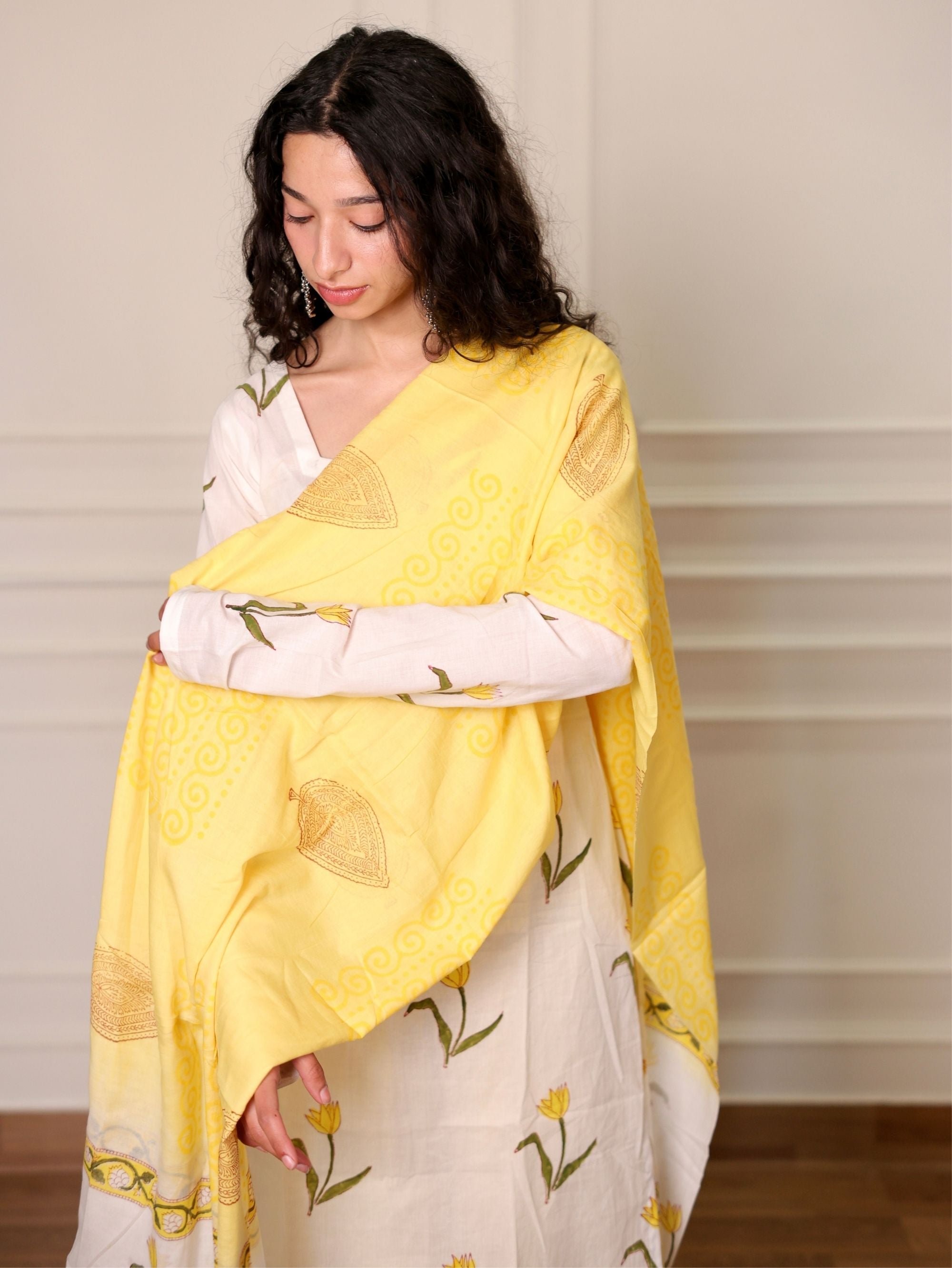 Rabi Cotton Straight Suit Set with Palazzo Pants & Dupatta