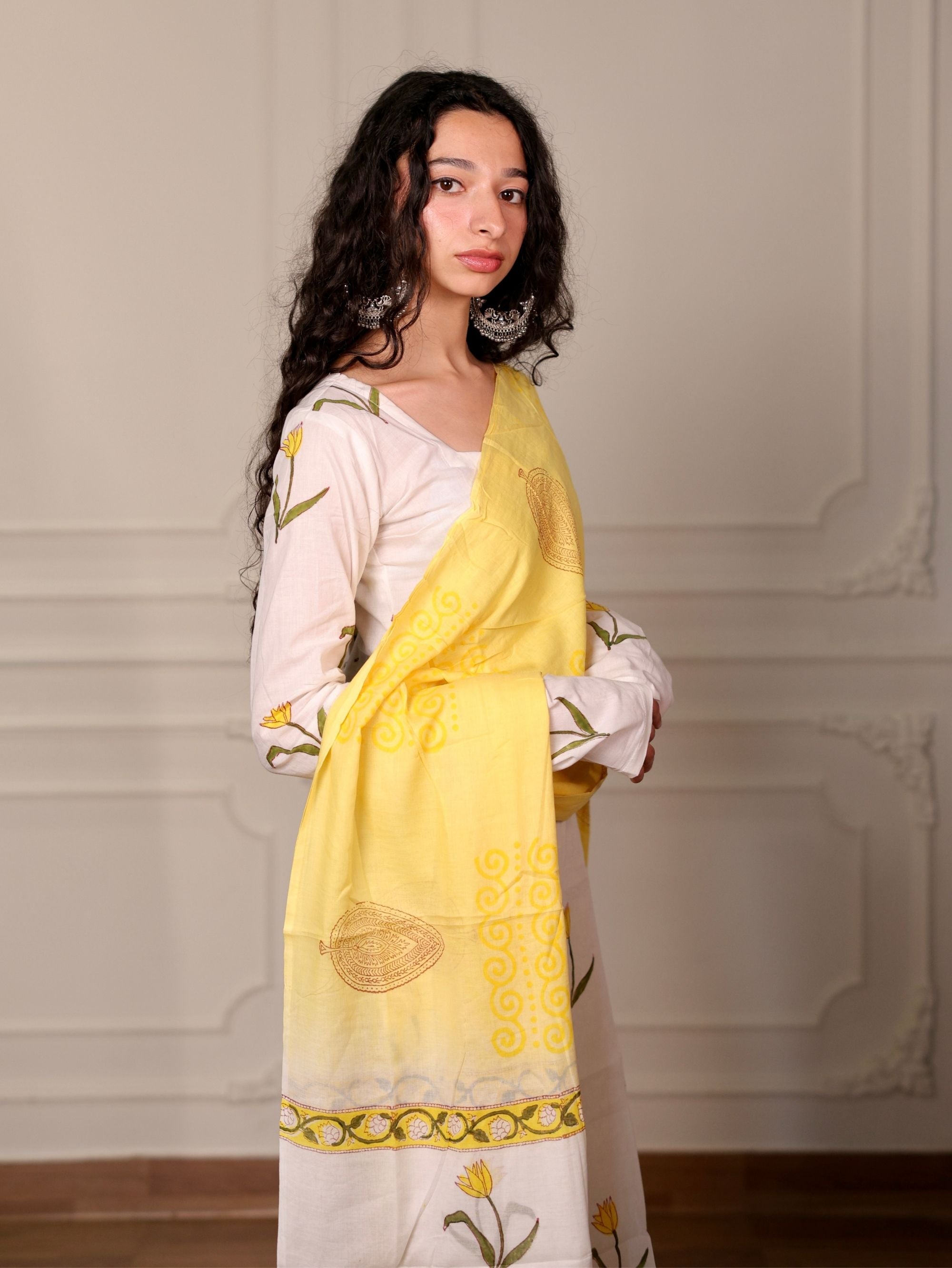 Rabi Cotton Straight Suit Set with Palazzo Pants & Dupatta