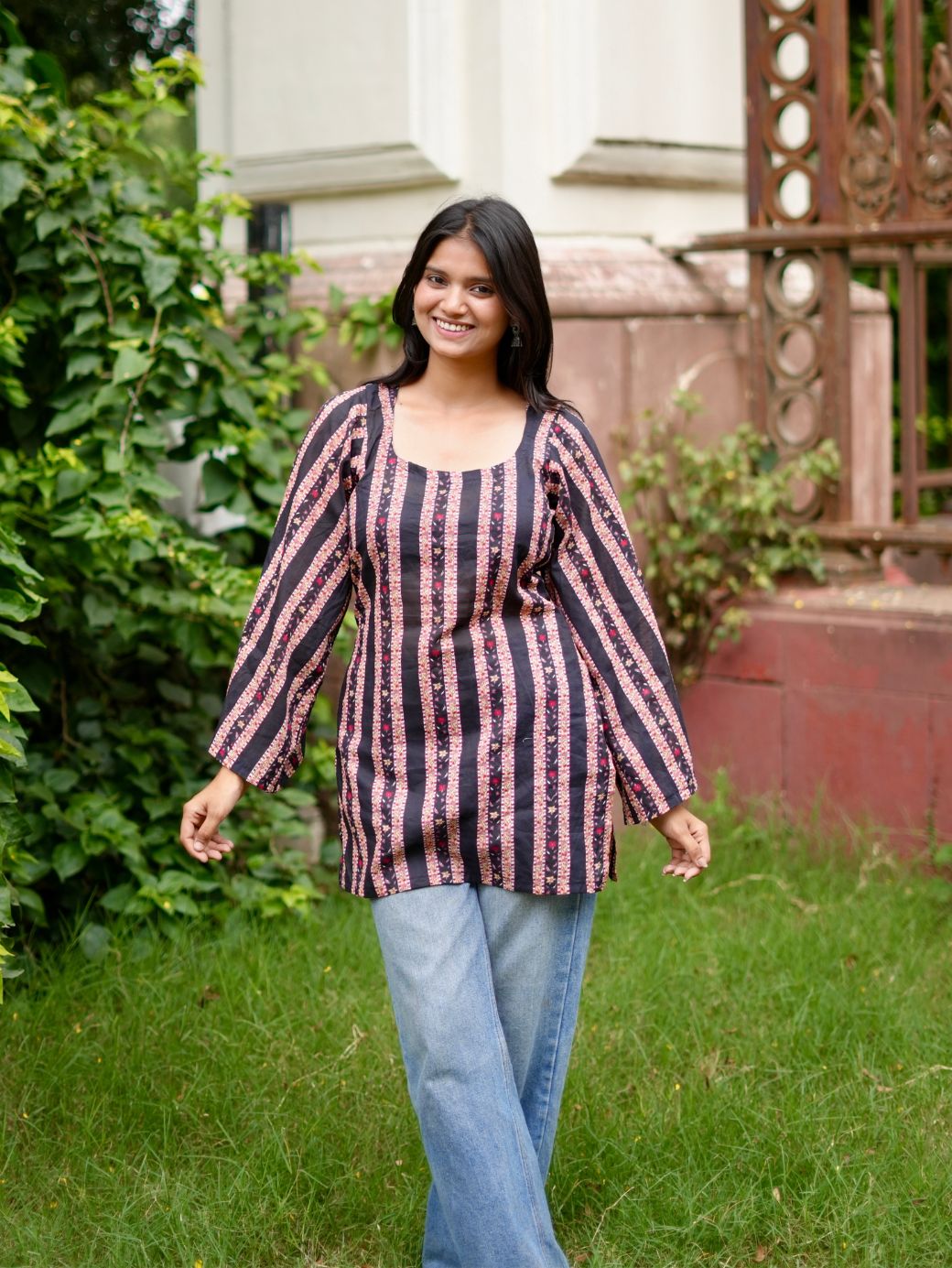 Evening Glow Striped Kurti