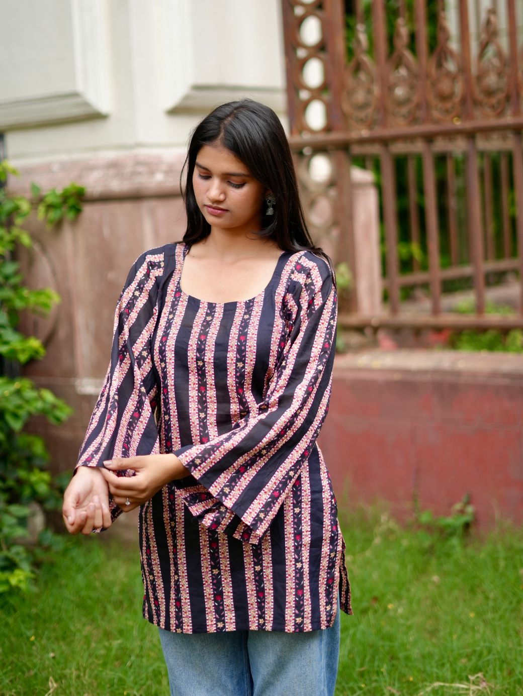 Evening Glow Striped Kurti
