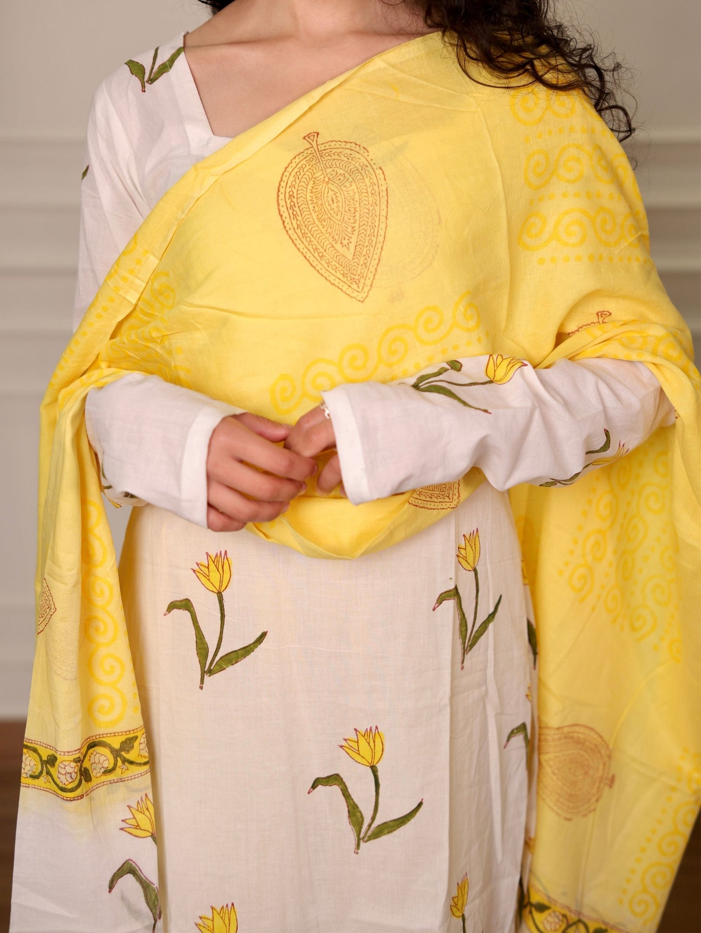 Rabi Cotton Straight Suit Set with Palazzo Pants & Dupatta