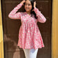 Pink abstract kurta